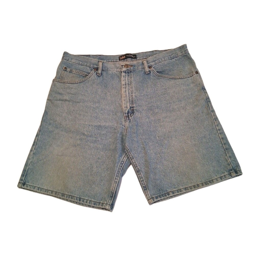 Vtg Lee Jean Shorts Mens 40 Jorts Blue Denim Y2K Grunge Workwear Fade